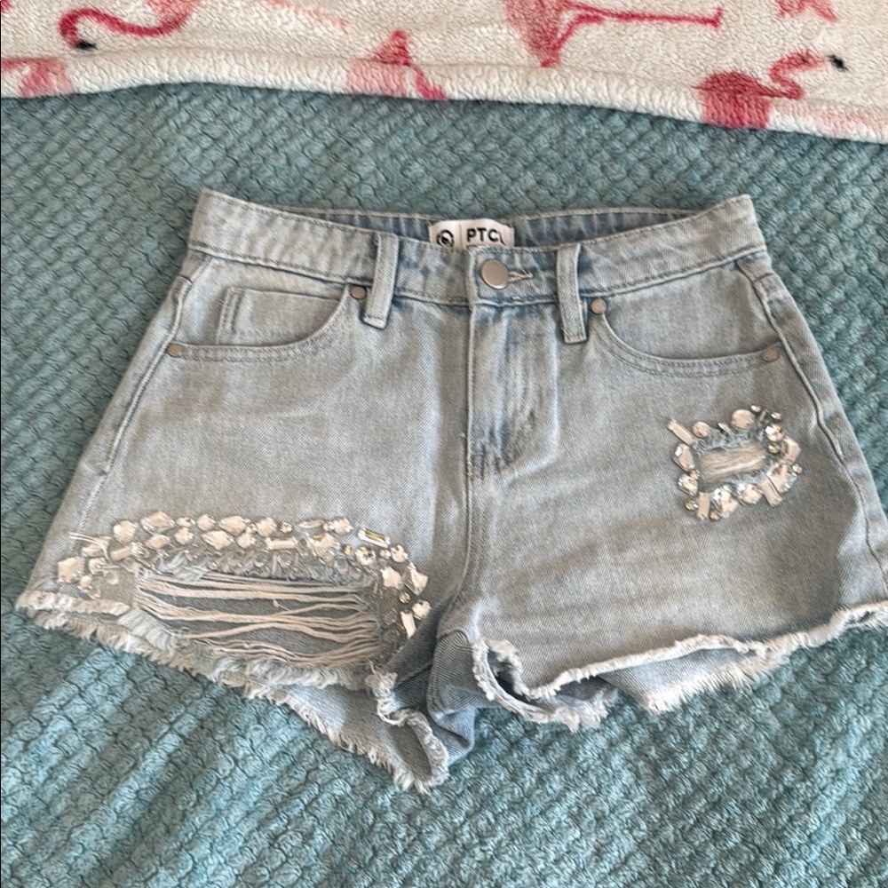 PTCL Light Blue Denim Shorts